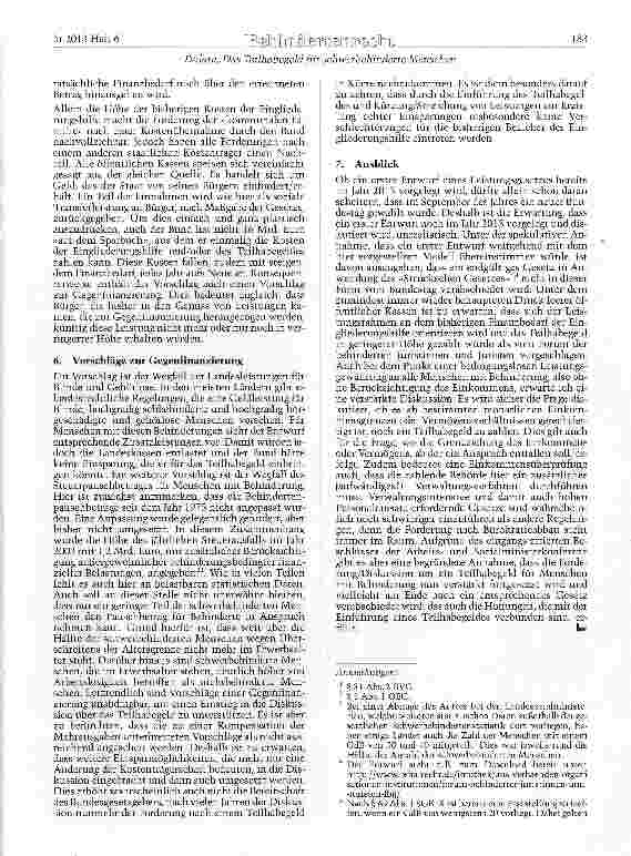 Vorschauseite 5: Das Teilhabeeeld für schwerbehinderte Menschen. Umwandlung des SGBIX in ein Leistungsgesetz