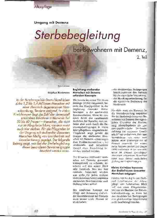 Vorschauseite 1: Sterbebegleitung bei Bewohnern mit Demenz Teil 2