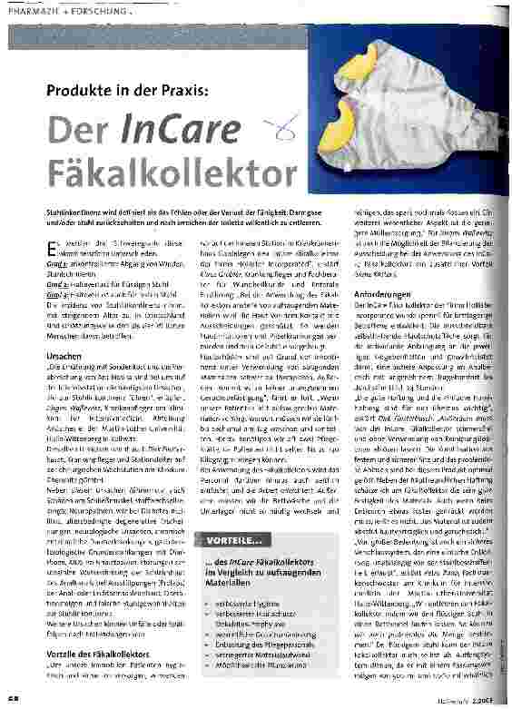 Vorschauseite 1: Der InCare Fäkalkollektor Produkte in der Praxis