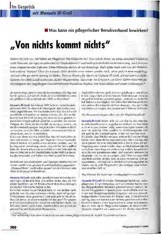 Vorschauseite 1: Von nichts kommt nichts