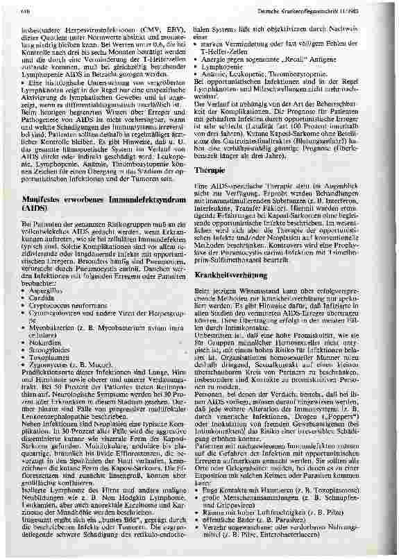 Vorschauseite 3: Der erworbene Immundefekt Syndrom AIDS