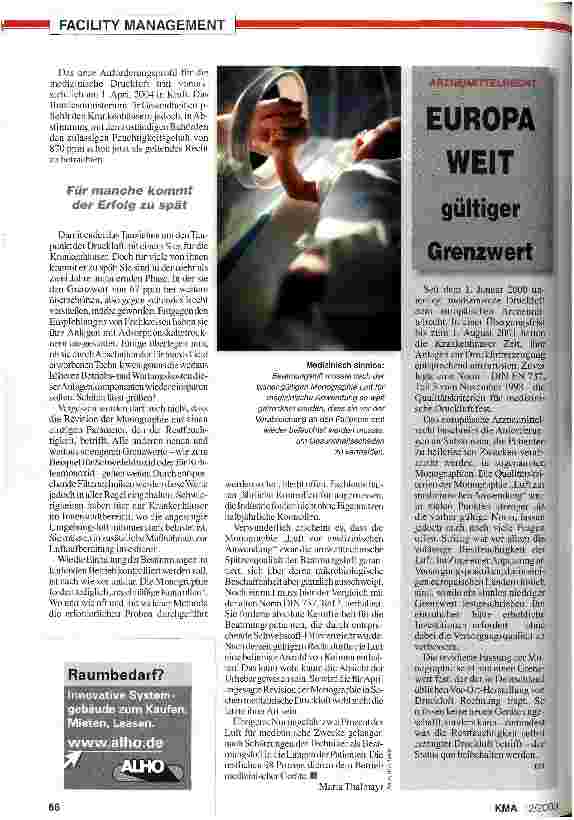 Vorschauseite 3: Medizinische Druckluft: Sieg der Vernunft