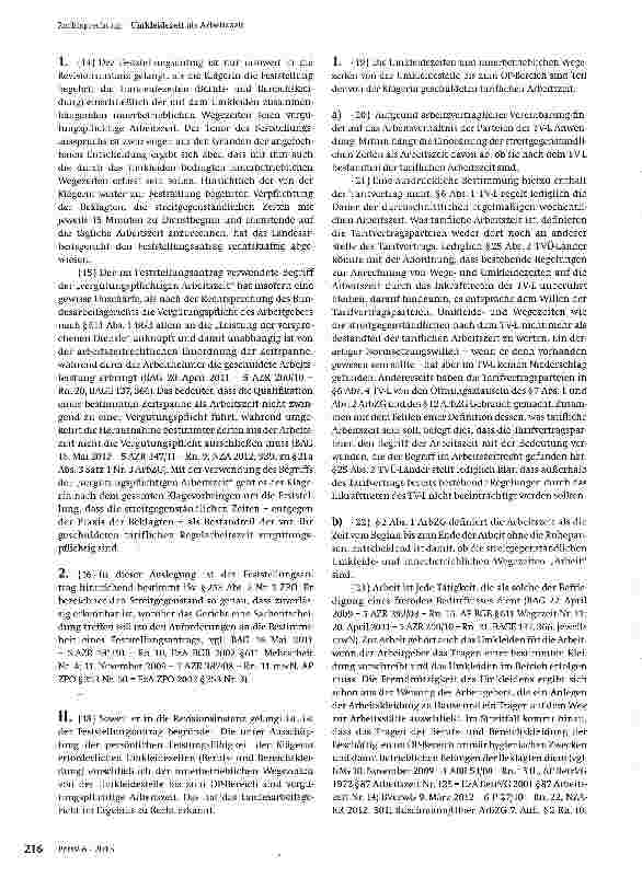 Vorschauseite 3: Umkleidezeit als Arbeitszeit