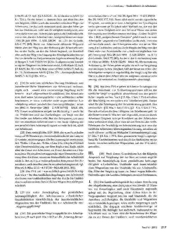 Vorschauseite 4: Umkleidezeit als Arbeitszeit