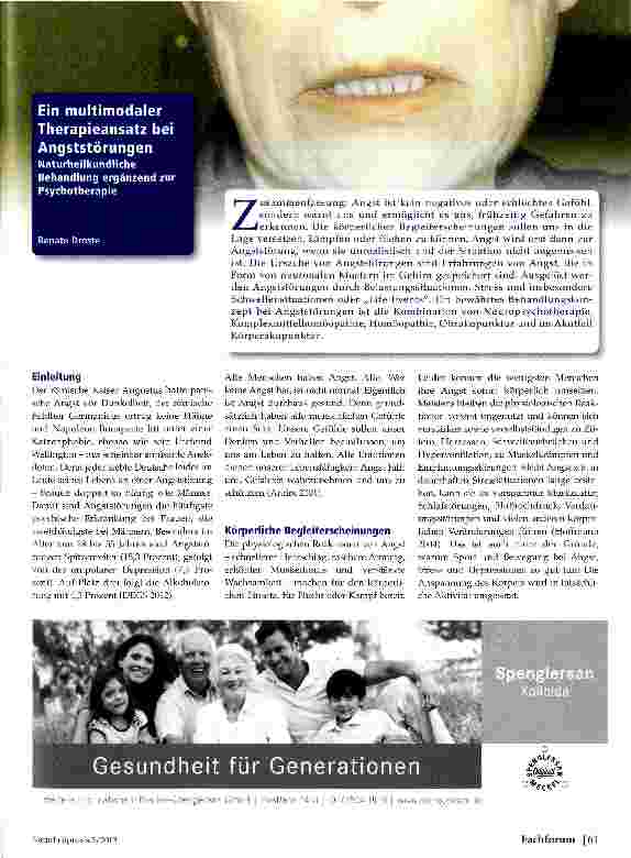Vorschauseite 1: Ein multimodaler Therapieansatz bei Angststörungen