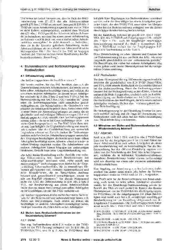 Vorschauseite 4: §16 TVöD /TV-L: Stufenzuordnung bei Wiedereinstellung