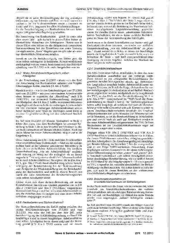 Vorschauseite 5: §16 TVöD /TV-L: Stufenzuordnung bei Wiedereinstellung