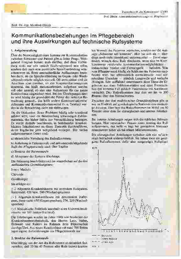 Vorschauseite 1: Kommunikationsbeziehungen im Pflegebereich und ihre Auswirkungen auf technische Rufsysteme