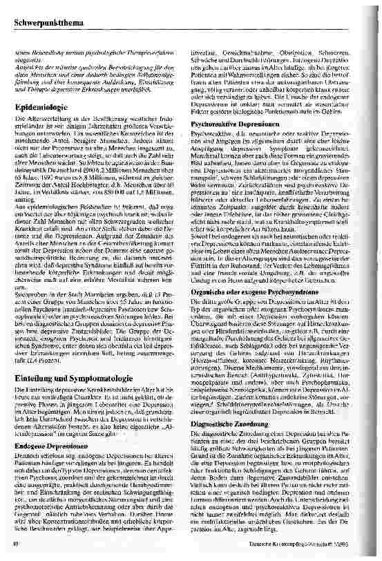 Vorschauseite 2: Depressionen im Alter