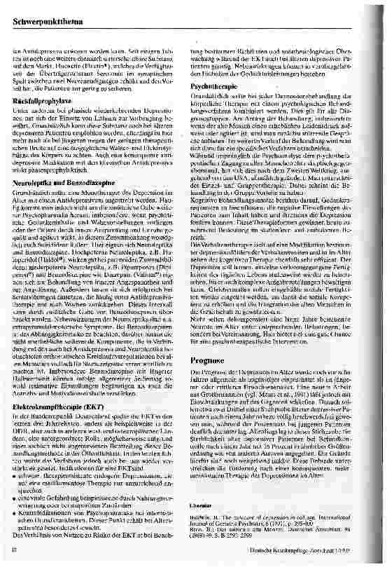 Vorschauseite 4: Depressionen im Alter