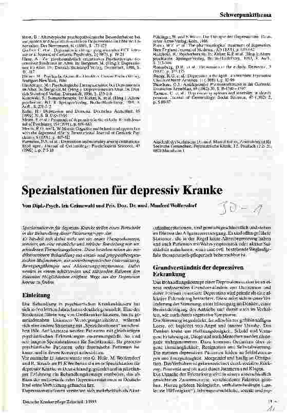 Vorschauseite 5: Depressionen im Alter