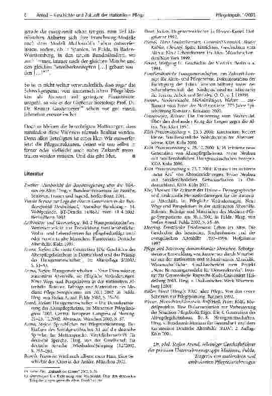 Vorschauseite 5: Geschichte und Zukunft der stationären Pflege Historische und soziologische Aspekte des Altenpflegeheimbaus - interessante Perspektiven durch die Vierte Generation des Heims