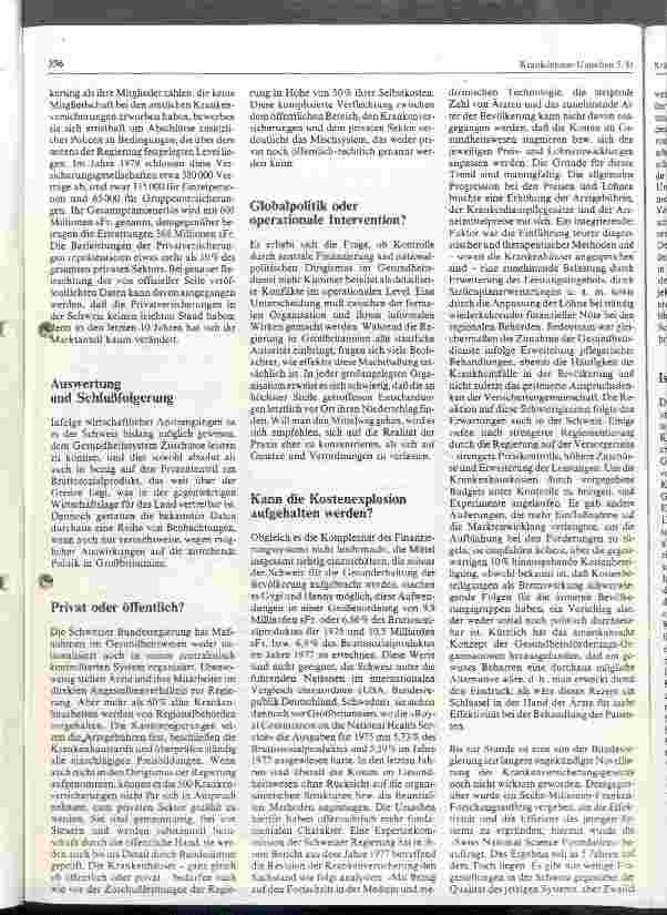 Vorschauseite 5: Marktzwänge und Gesundheits-Ökonomie Eine Fallstudie in der Schweiz