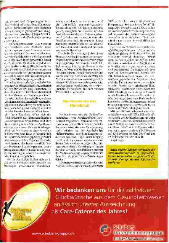 Vorschauseite 2: Arzneimittelkosten: Preisnachlass