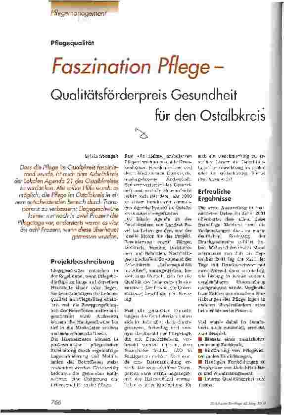 Vorschauseite 1: Faszination Pflege - Qualitätsförderpreis Gesundheit für den Ostalbkreis