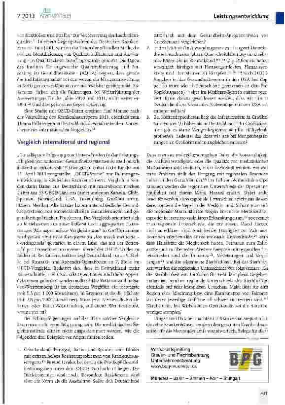 Vorschauseite 2: Mehrleistungen im Krankenhaus: Too much or not enough medicine? (I)