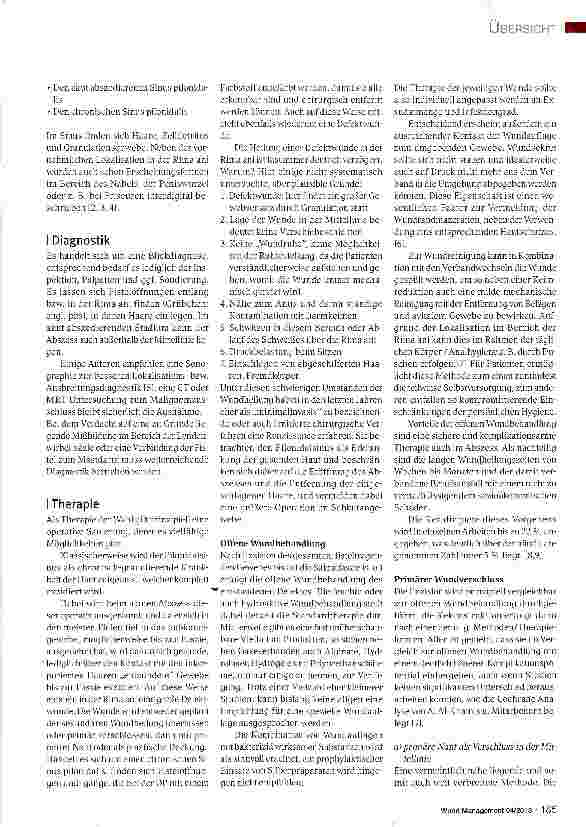 Vorschauseite 2: Sinus pilonidalis -Die OP nach Lord Millar als Alternativezur einfachen Exzision als Standardtherapie