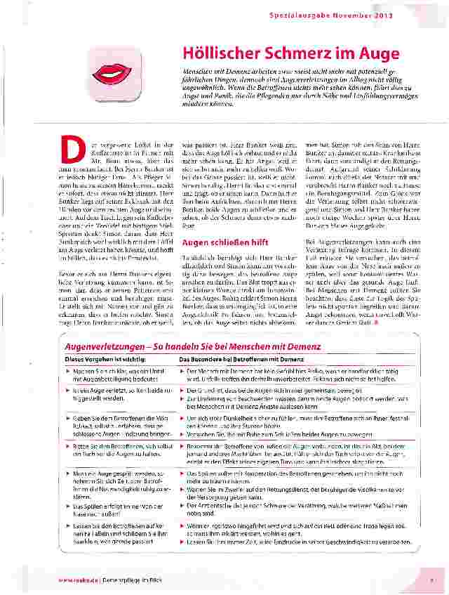 Vorschauseite 1: Höllischer Schmerz im Auge