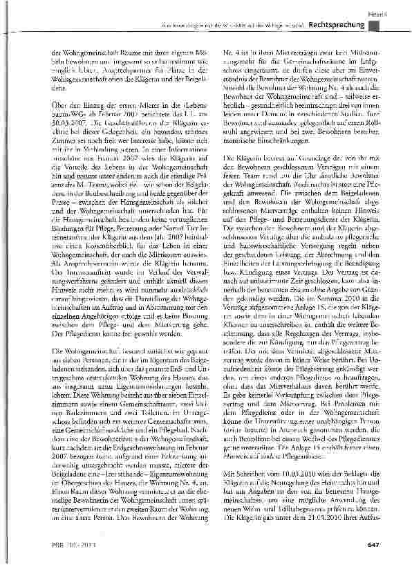 Vorschauseite 3: Zum Anwendungsbereich des WTG-NRW auf eine Wohngemeinschaft WTG § 2 Abs. 1, 2 und 3, § 4 Abs. 2; Gesetzentwurf vom 26. 06. 2013 Art. 2 § 24 Abs. 2; VwGO § 113 Abs. 1
