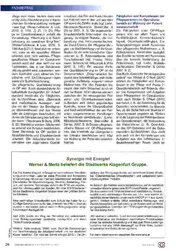 Vorschauseite 2: Rolle der Pflege im Operationsbereich, die Patient/innensicherheit zu wahren