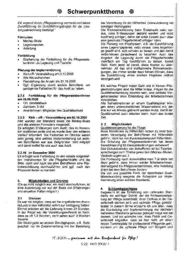 Vorschauseite 4: Implementierung des Expertenstandards Dekubitusprophylaxe in einer Einrichtung