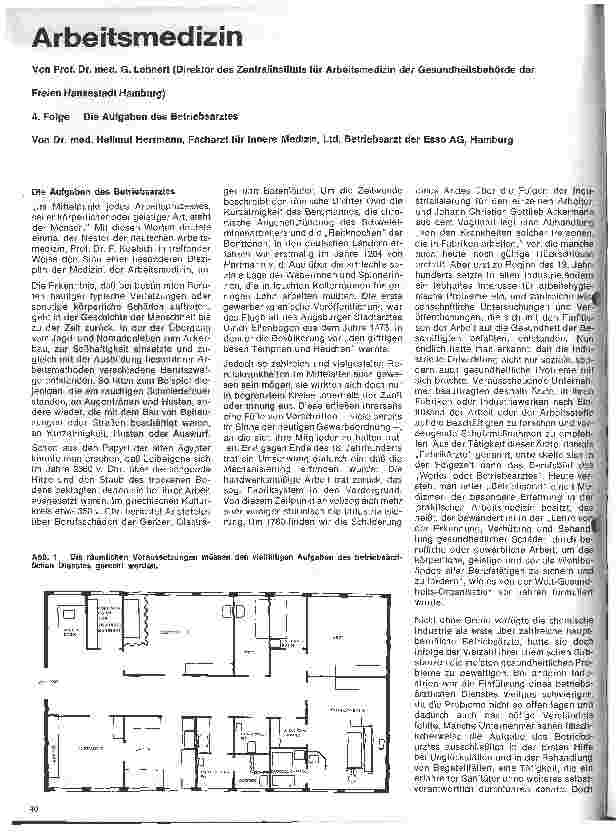 Vorschauseite 1: Arbeitsmedizin 4. Folge: Die Aufgaben des Betriebsarztes