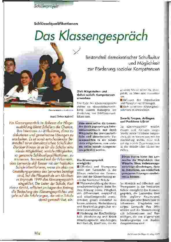 Vorschauseite 1: Das Klassengespräch