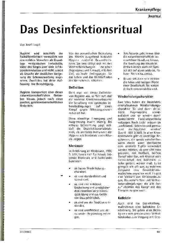 Vorschauseite 1: Das Desinfektionsritual