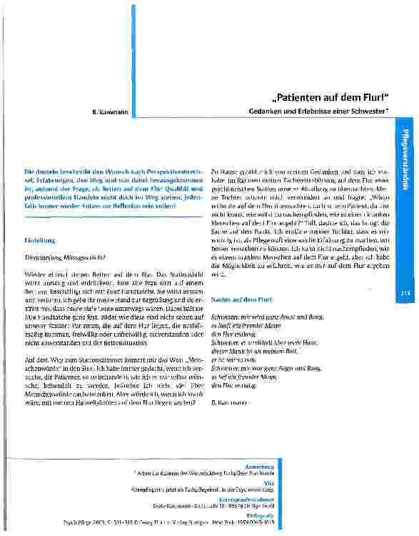 Vorschauseite 1: Patienten auf dem Flur! Gedanken und Erlebnisse einer Schwester