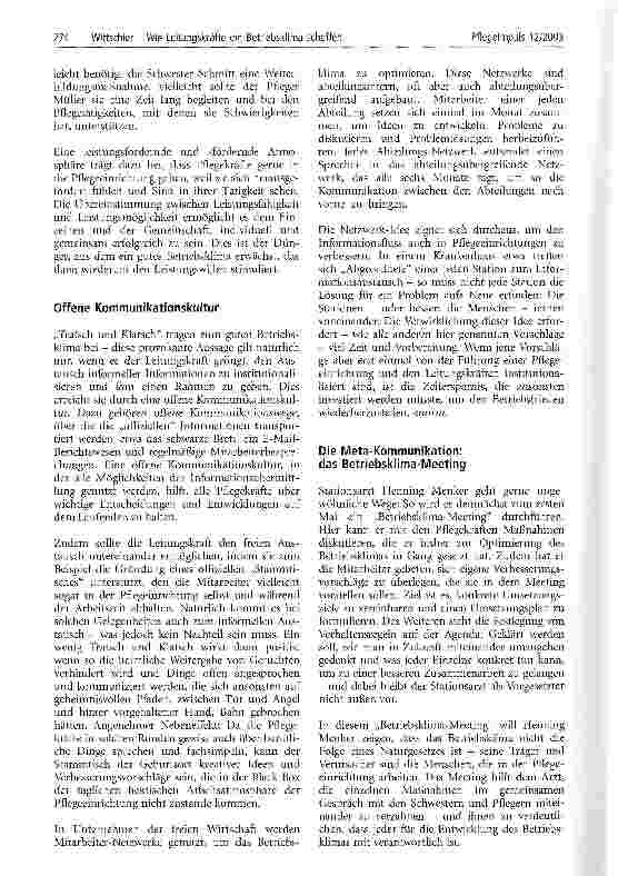 Vorschauseite 4: Wie Leitungskräfte ein Betriebsklima schaffen, in dem Schwestern und Pfleger gern arbeiten