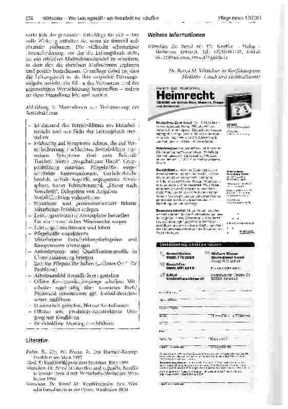 Vorschauseite 6: Wie Leitungskräfte ein Betriebsklima schaffen, in dem Schwestern und Pfleger gern arbeiten
