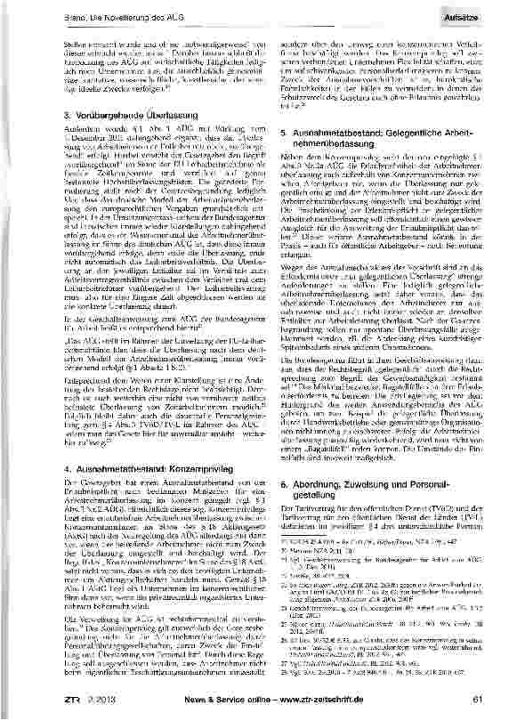 Vorschauseite 3: Die Novellierung des AÜG