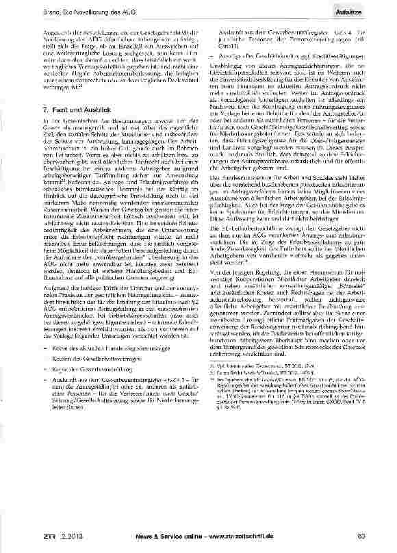 Vorschauseite 5: Die Novellierung des AÜG