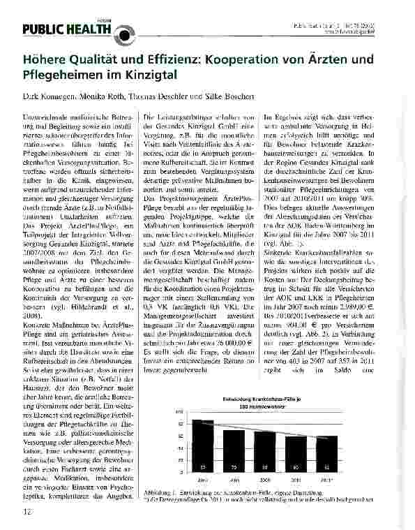 Vorschauseite 1: Höhere Qualität und Effizienz: Kooperation von Ärzten und Pflegeheimen im Kinzigtal