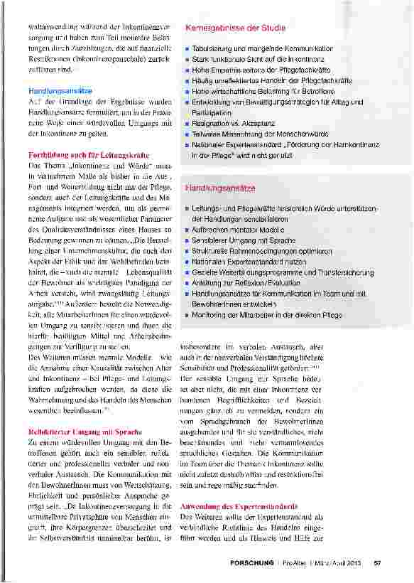 Vorschauseite 3: Herausforderung Inkontinenz Bedingungen und Handlungsansätze einer „würdevollen Pflege