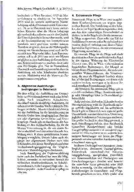 Vorschauseite 3: Wie verläuft die Implementierung von Advanced Nursing Practice in der extramuralen Pflege in Wien?