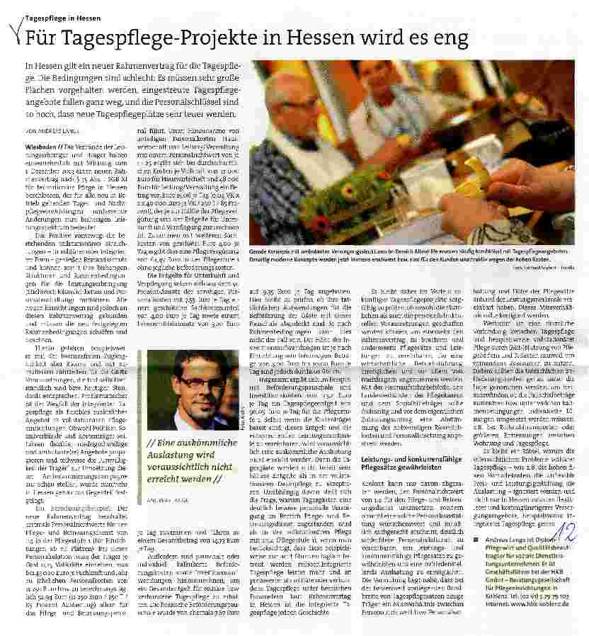 Vorschauseite 1: Für Tagespflege-Projekte in Hessen wird es eng