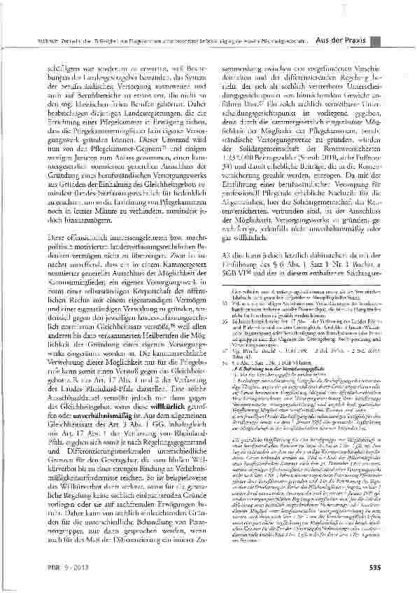 Vorschauseite 6: Zur rechtlichen Zulässigkeit von Pflegekammern unter besonderer Berücksichtigung der Aspekte Pflichtmitgliedschaft, Versorgungswerk, Aufgabenübertragung sowie deren Sinnhaftigkeit