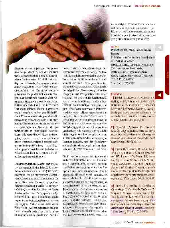 Vorschauseite 2: Palliativmedizin 2030 Herausforderungen und Chancen