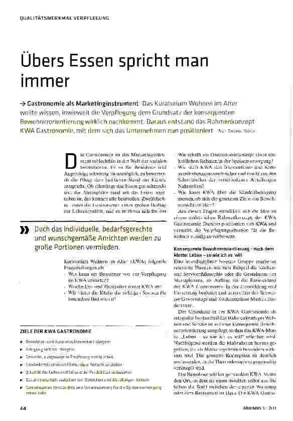 Vorschauseite 1: Übers Essen spricht man immer
