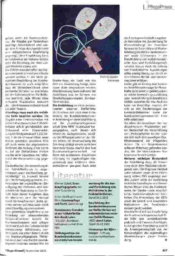 Vorschauseite 2: Frühdefibillation - ein Thema für die Pflege