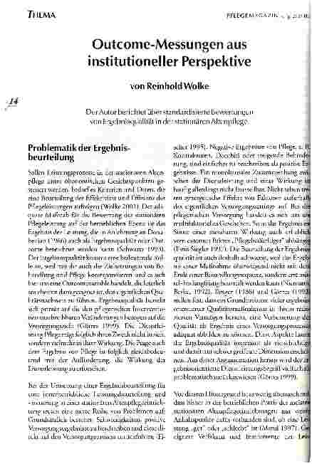 Vorschauseite 1: Outcome-Messungen aus institutioneller Perspektive