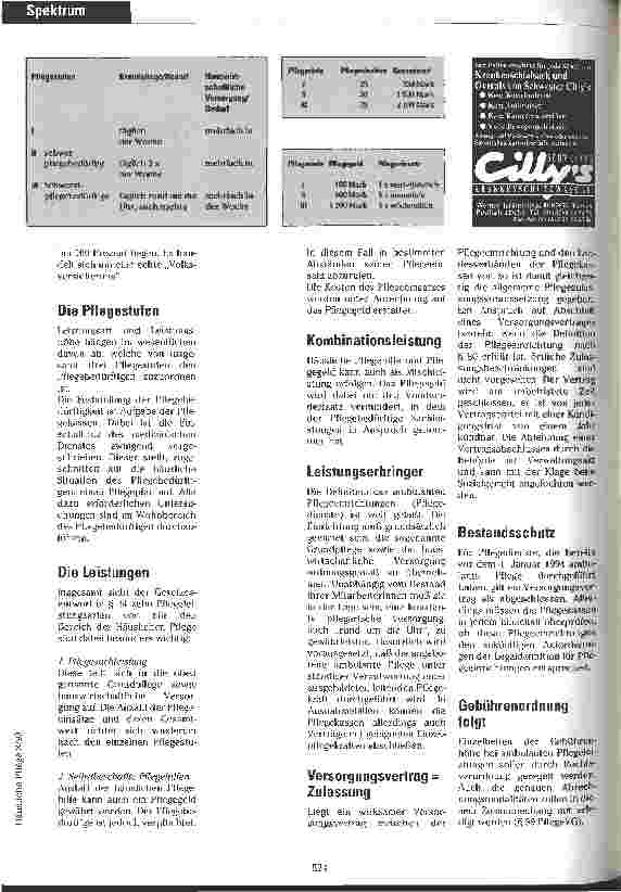 Vorschauseite 2: Schlußspurt für die Pflegeversicherung Häusliche Pflege schon 1994 auf neuer gesetzlicher Grundlage