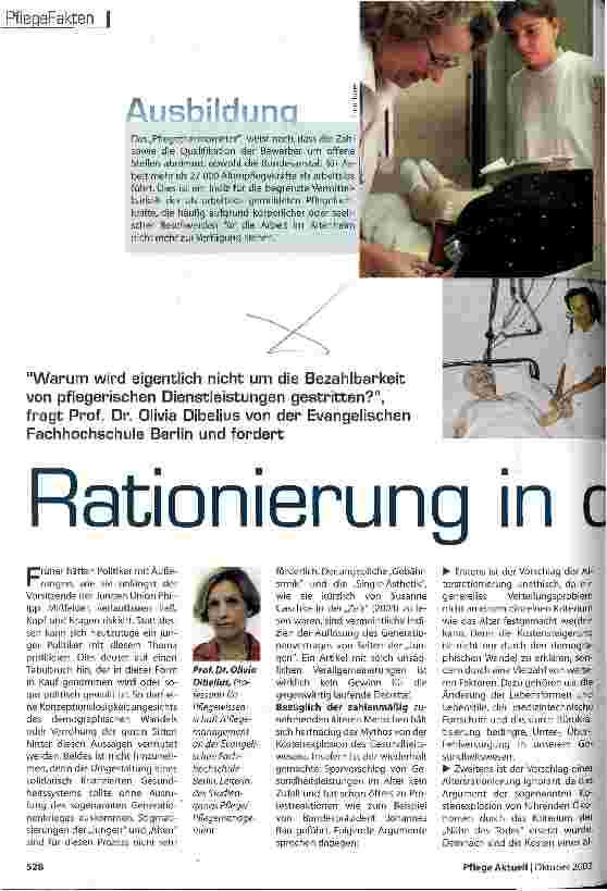 Vorschauseite 1: Rationierung in der Pflege