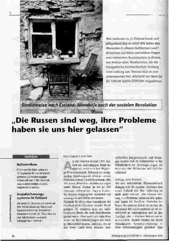 Vorschauseite 1: Die Russen sind weg, ihre Probleme haben sie uns hier gelassen