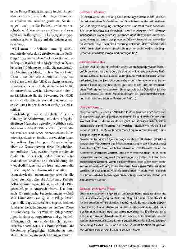 Vorschauseite 2: Selbstbestimmung und Qualitätsprüfung sind kein Widerspruch