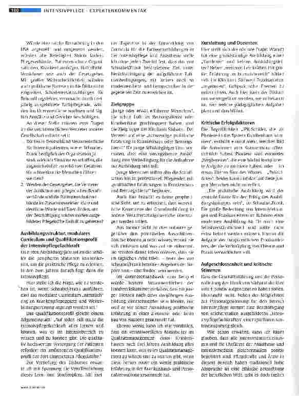 Vorschauseite 3: Grundständige Ausbildungen in der Intensivpflege