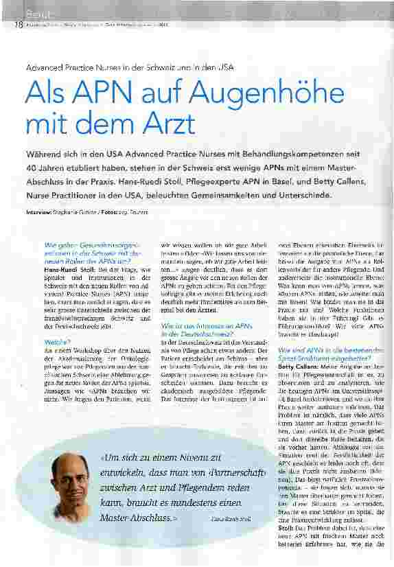 Vorschauseite 1: Als APN auf Augenhöhe mit dem Arzt