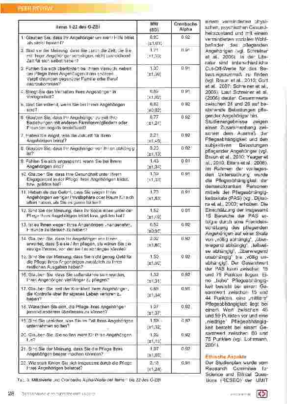 Vorschauseite 3: Einsatz des Zarit-Burden-Interviews in Österreich