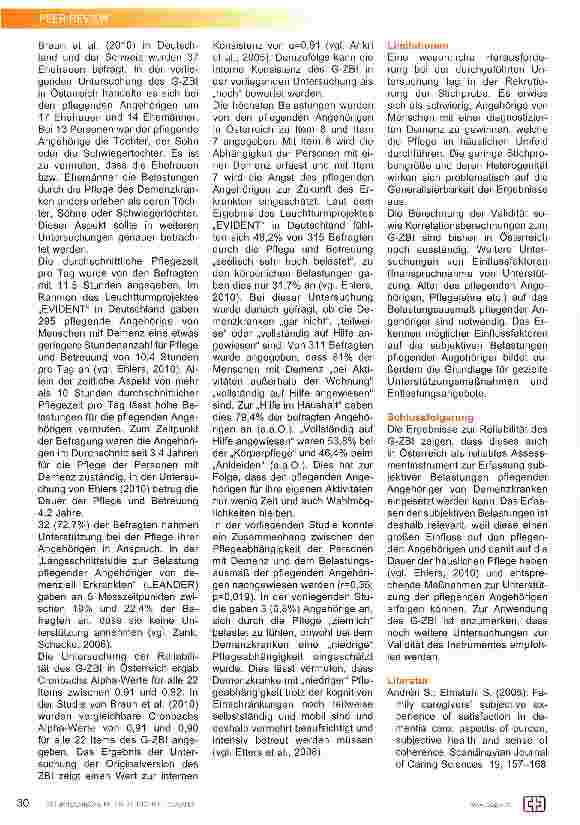 Vorschauseite 5: Einsatz des Zarit-Burden-Interviews in Österreich
